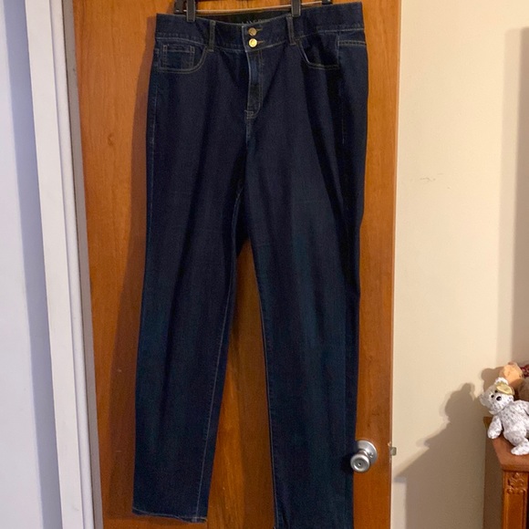 Lane Bryant Denim - Lane Bryant high rise straight leg 18 long dark wash jeans.  Mint